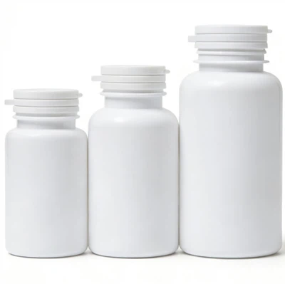 biela fľaša s kapsulami